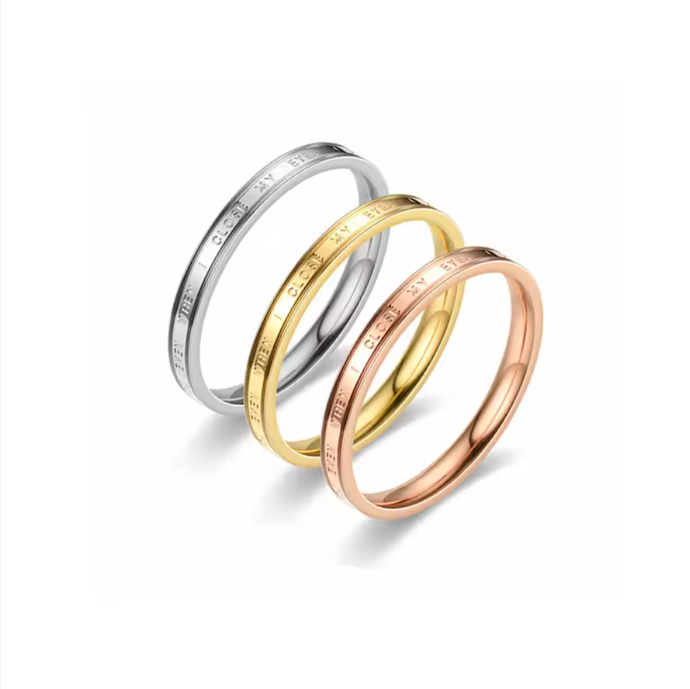 Midnight Mantra Engraved Personality Rings