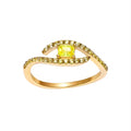 Citrine Solitaire Wave Ring