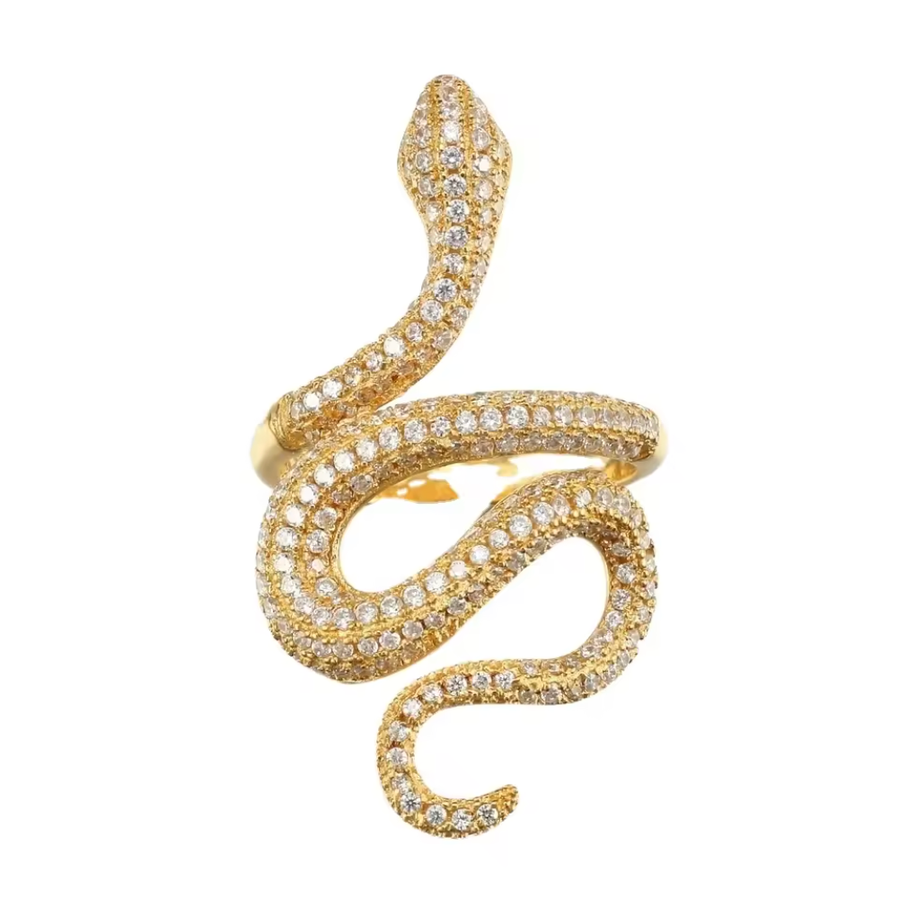 Sparkling Snake Wrap Ring
