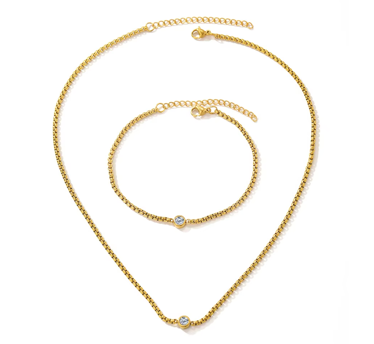 Aurelia Gold Box Chain Set